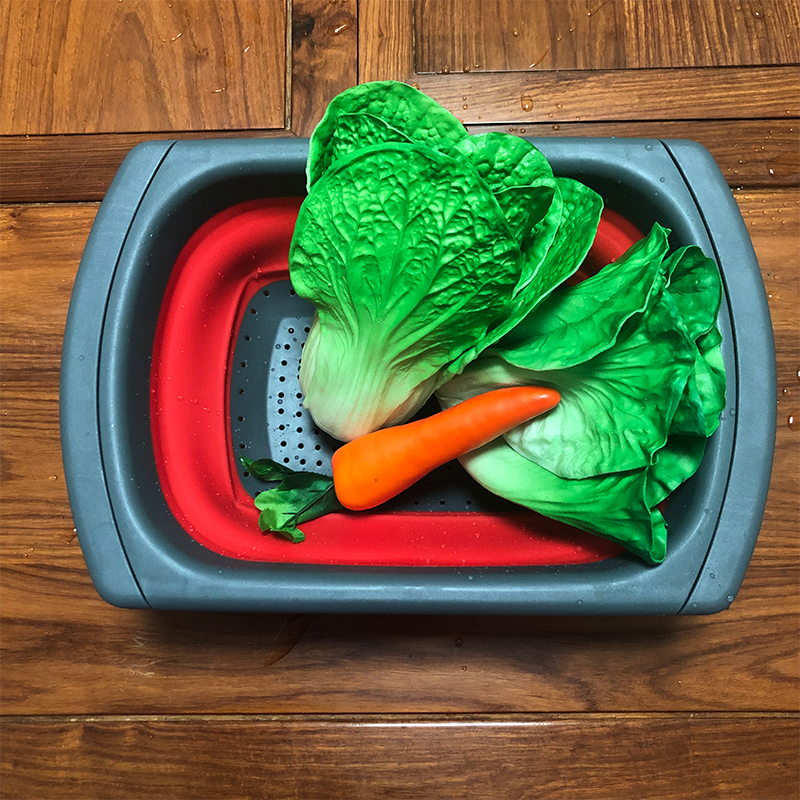 Kitchen Collapsible Colander Over The Sink Strainer 6 Quart Capacity Dishwasher Safe BPA Free