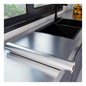 China High Glossy Waterproof Foil Sticker for Kitchen Wall Anti-Oil and Gold Foil Wallpaper wholesale