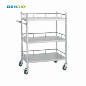 China 3 Layer Hospital Stainless Steel Medical Instrument Trolley wholesale