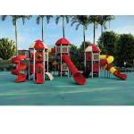 120cm Fall Height Plastic Slide Playground 20 Persons Capacity