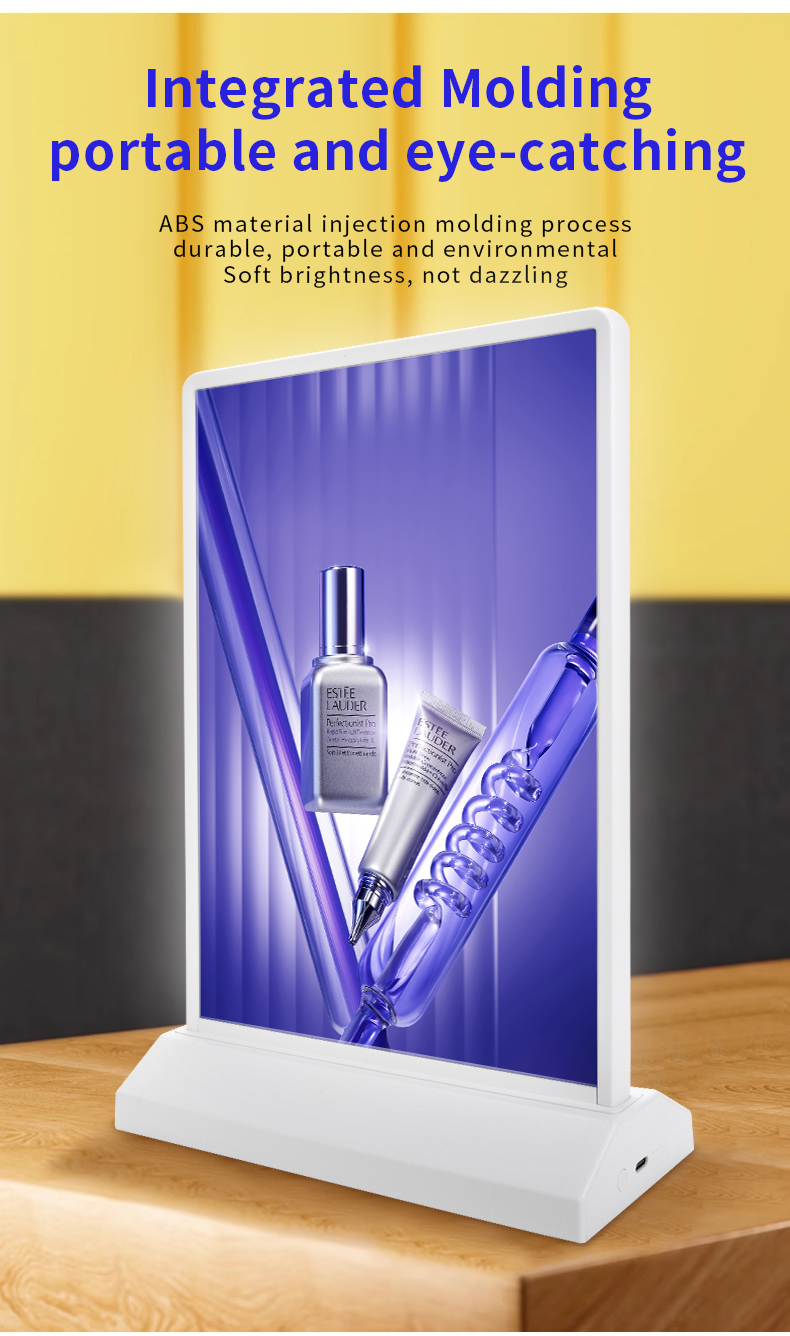 Double-Sided Rechargeable Magnetic Suction A4 Advertising Light Box Display Stand