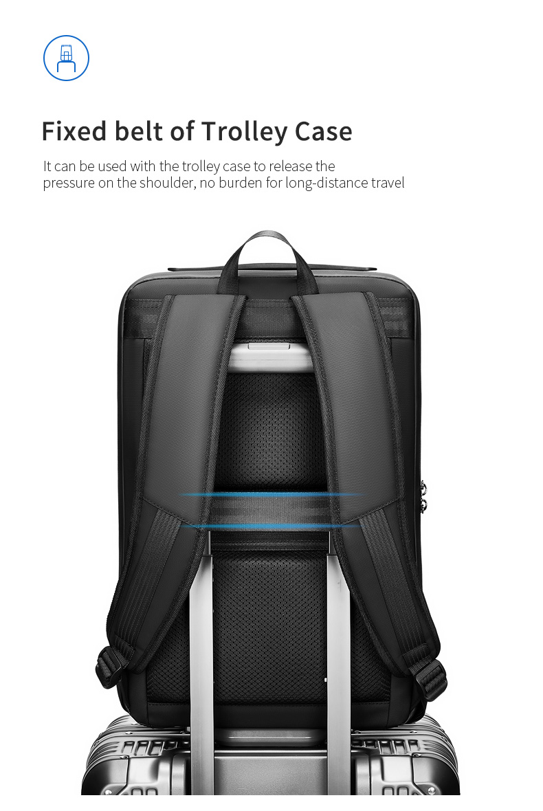 Mens Anti Theft Waterproof Business Backpack With Computer Interlayer