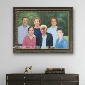 China Family Custom Oil Painting Portraits ​For Side View Cabinet Decoration wholesale