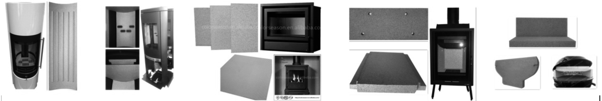 Furnace 475kgs/M3 Vermiculite Refractory Panel Fireproof Brick Effect