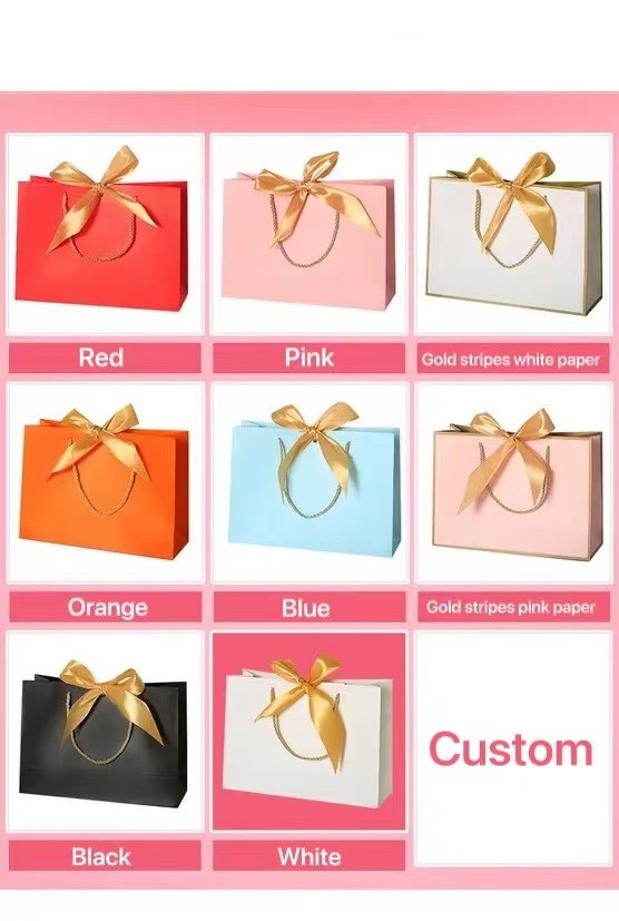 Ribbon Handle Cosmetic Paper Bags