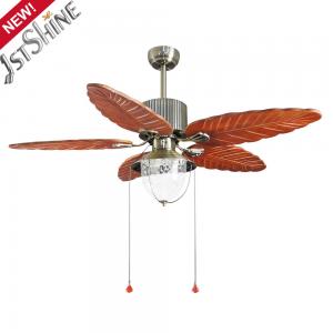 China 52 Inch Wood Blade Classic Ceiling Fans Pull Chain Control Mulit Color wholesale