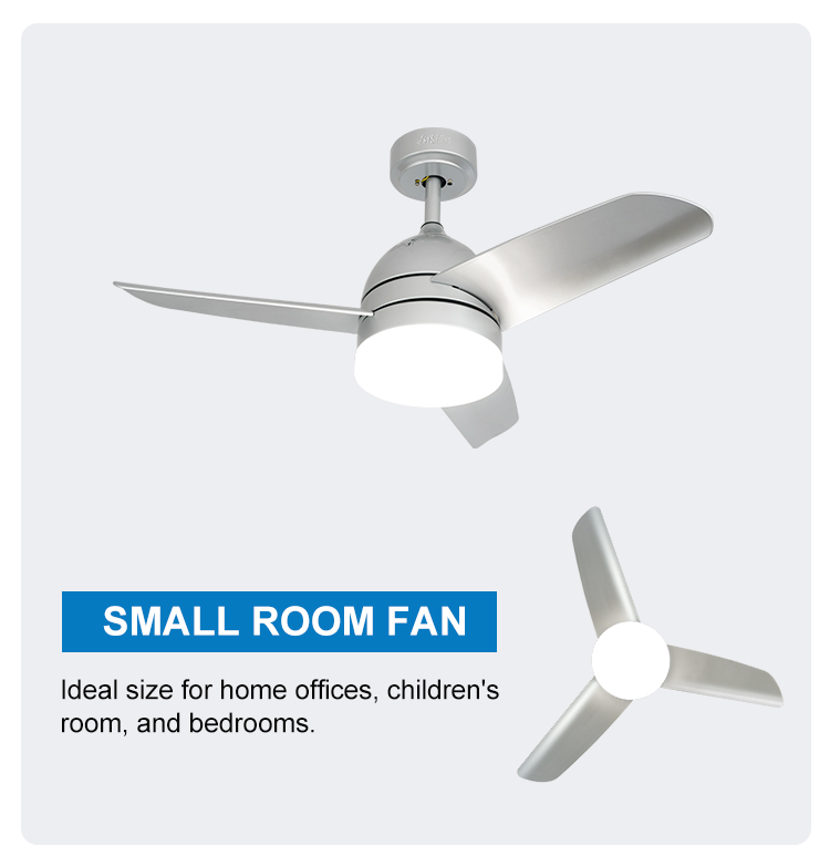 Small Room Metal LED Ceiling Fan with 3/5 Speeds and Easy Clean Design at Affordable