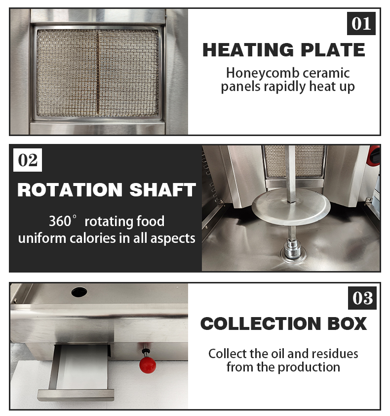 Automatic Grade Automatic 4 Burner Gas Chicken Shawarma Machine Your Shawarma Solution
