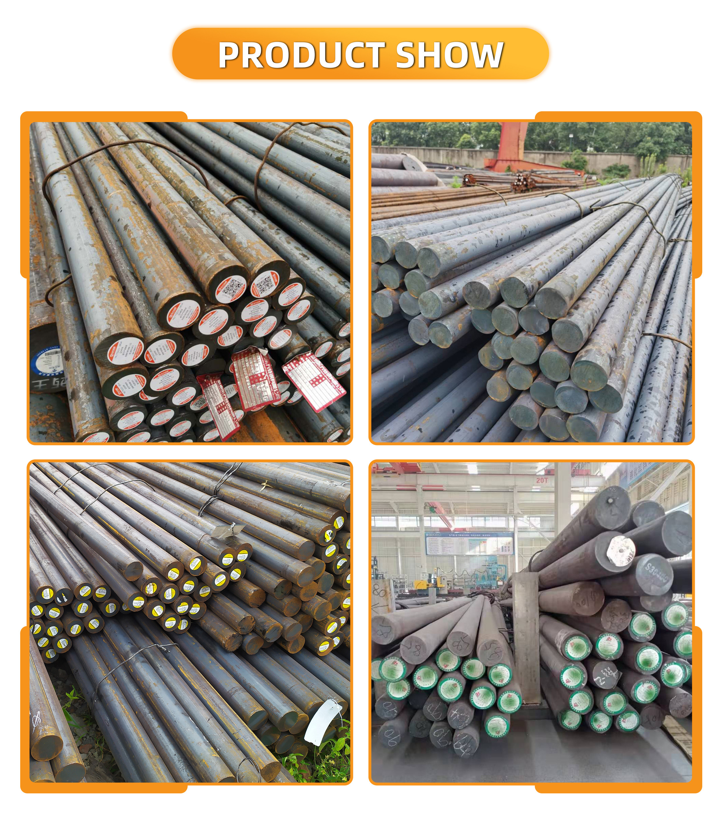 SAE 1045 1020 Carbon Steel Round Bar Hot Rolled Round Iron Bar 20mm - 300mm Dia