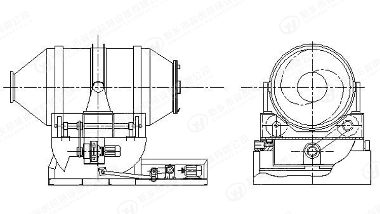 Powder Stainless Steel Mixing Machine Two Dimensional Mixer 380V Voltage
