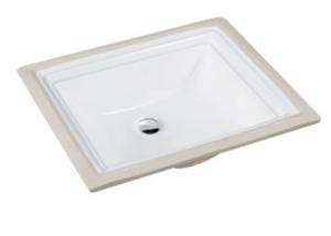 China 520x430x200MM Ceramic Undermount Sink Rectangle Shape With Cleaning Glaze Finish wholesale