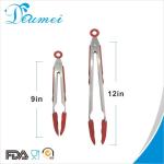 9Inches 12Inches Stainless Steel Food Tongs with Silicone Tips /Silicone Food