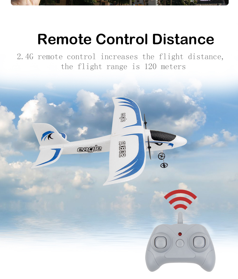 Power Source Electric 2.4GHz 2CH RC Foam Ultralight Flying Glider Airplane Plane Model Toy Fx802 Epp Eagle RC Glider