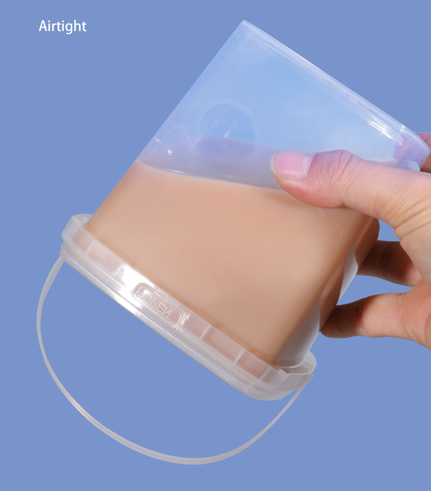 Customrized Logo 280ml 500ml 1L 2L Clear Thicken Square Plastic Buckets With Lids