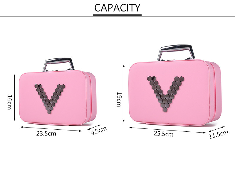 Mirror Ladies Cosmetics Storage PU Makeup Bag Case