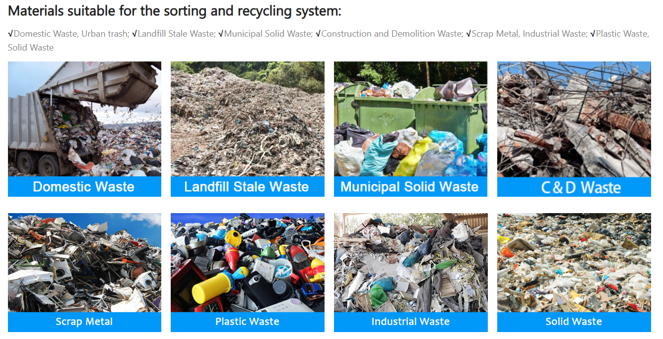 Conveyor Belt Waste Sorting Machine Municipal Waste Air Separator