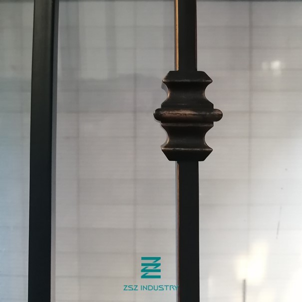 Handrail post Single Knuckle iron balusters iron hollow tube square Metal Fence Posts satin black