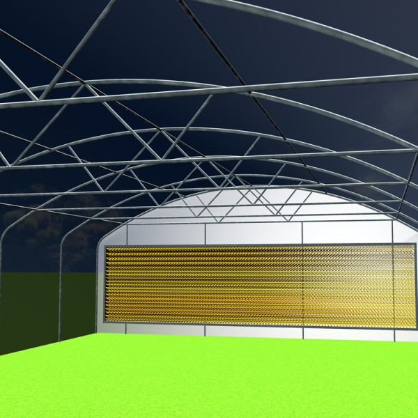 Windproof Single Tunnel Greenhouse With Greenhouse Pad And Fan Cooling System