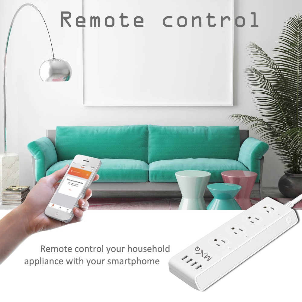 Universal USB Electrical US Plug Socket ABS Material 2.4G Wifi Work With Alexa Google