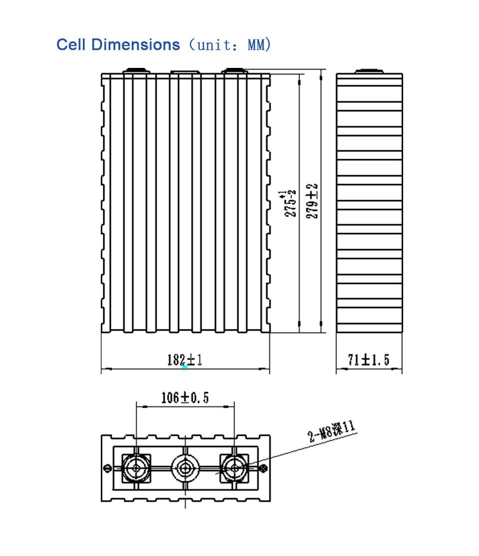 Plastic Shell UN38.3 Prismatic 3.2V 200AH CALB Lithium Cells
