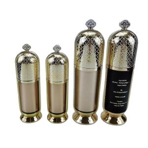 China Acrylic Gold Crown Emulsion Bottle Cosmetic Packaging Bottle 50g 120g Luxury Acrylic wholesale