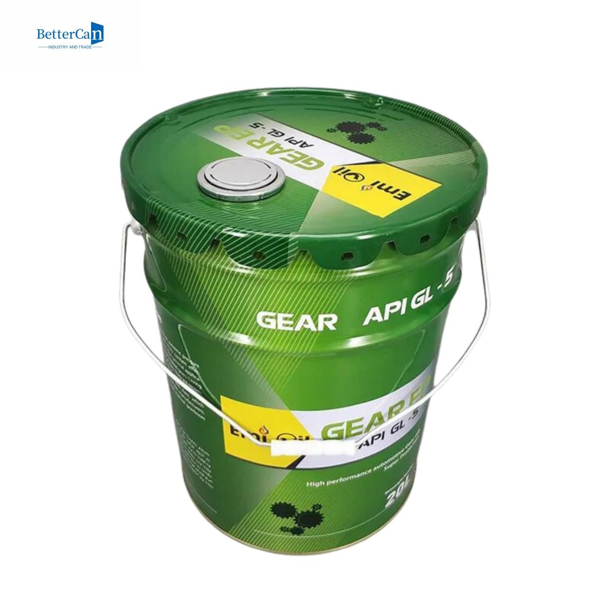 0.35mm White Coating Metal Pail With Handle 5 Liter Lock Ring Bucket
