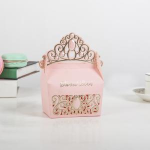 China 230g Whitecard Elegant Crown Childrens Wedding Favour Boxes wholesale