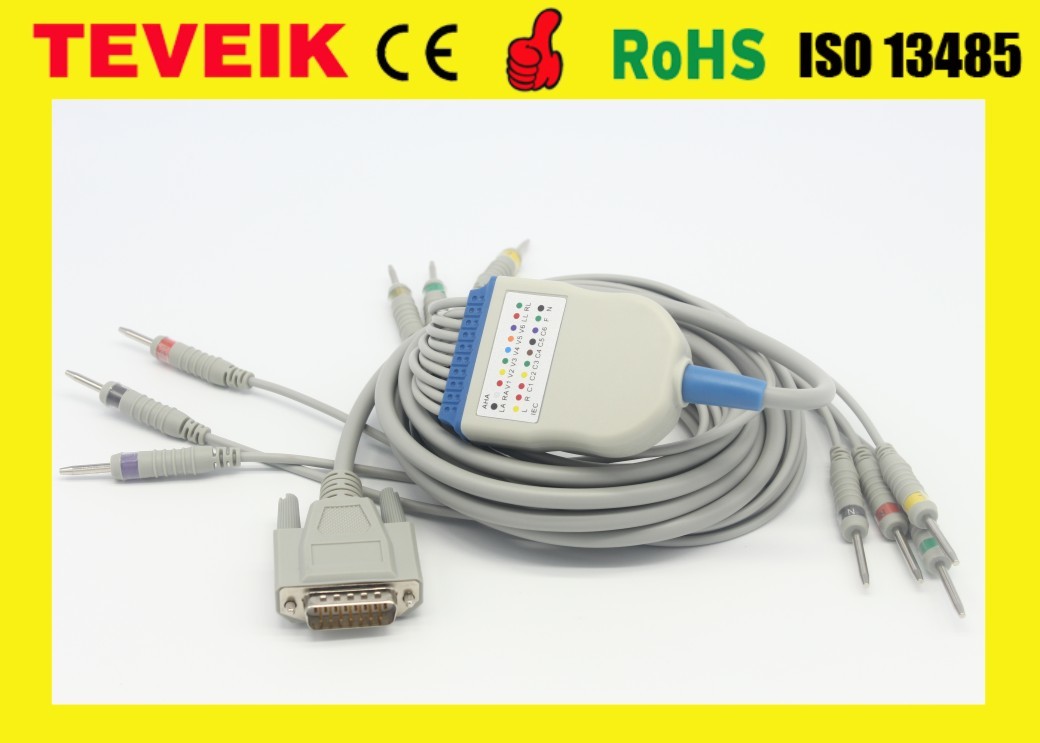 Direclty Supply Edan SE-3 SE-601A 10 lead EKG Cable with DIN 3.0 IEC Standard