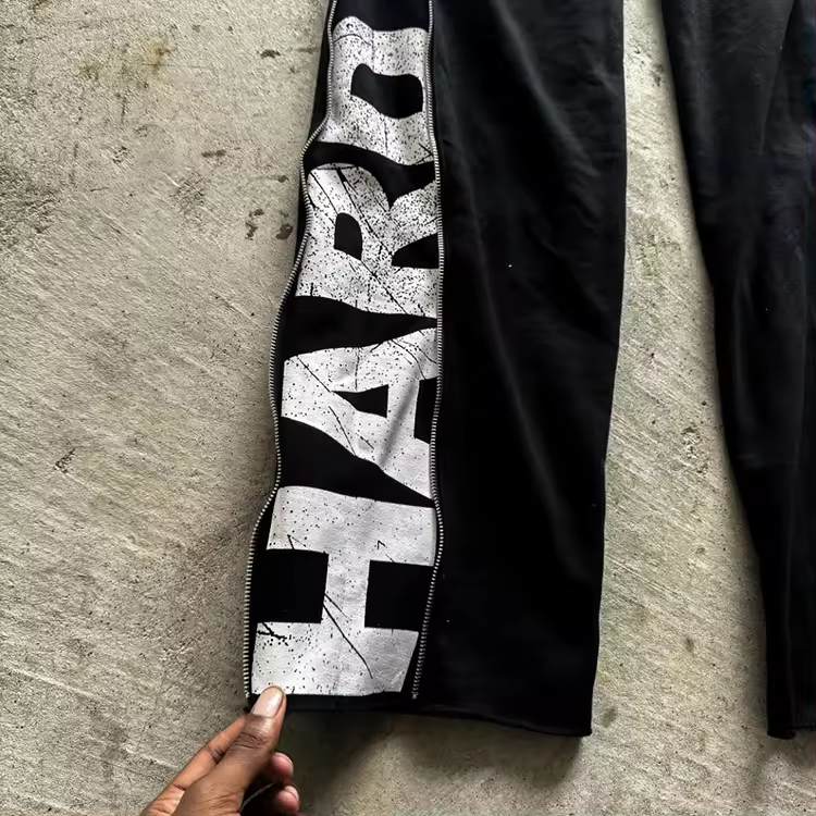 Zip Up Side Cotton French Terry Mens Sweatpants with Elastic Waist and Zipper Closure