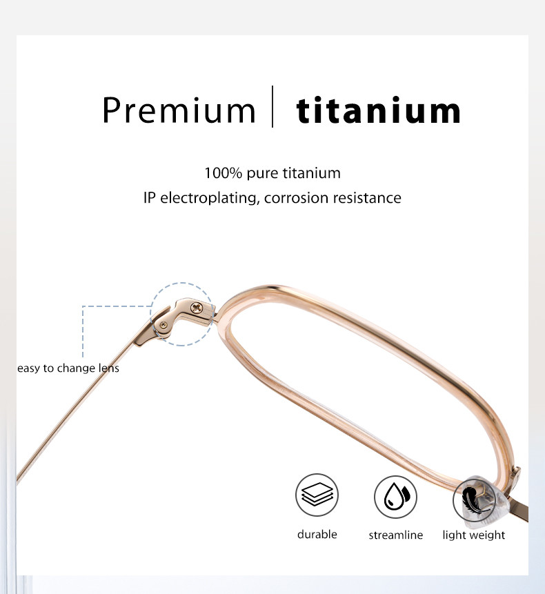 Super Elastic Acetate Titanium Glasses , For Ultra Light Glasses Adults