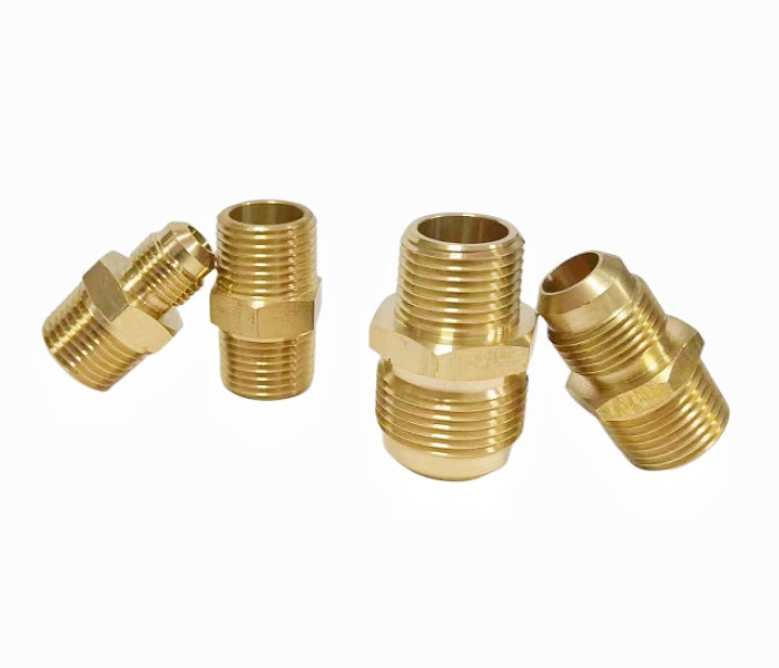 CNC Male Brass NPT Pipe Fittings wear resisting Provide OEM Services