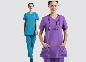China Hospital Female Scrubs Medical Uniforms , Ventilate Cotton Pretty Scrubs For Nurses wholesale