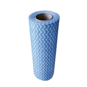 China 120gsm Blue Wave Printing Non Woven Spunlace Viscose Polyester wholesale