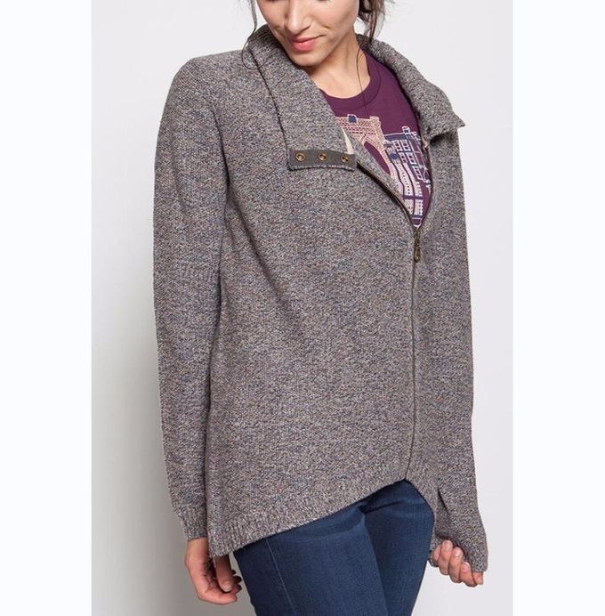 Zipper Front Knit Cardigan Sweater Spring Daily Wear Easy To Pair Pants