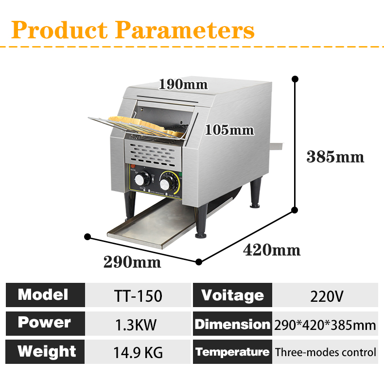 NO App-Controlled Commercial Electric Bread Toaster with 20.5kg Capacity