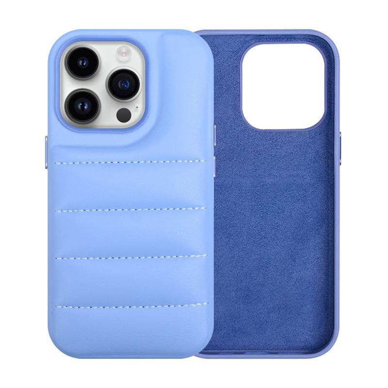 MN-1737 Cute Candy Color Puffer Phone Cover With Holder for iPhone 13 14 15 Pro Max