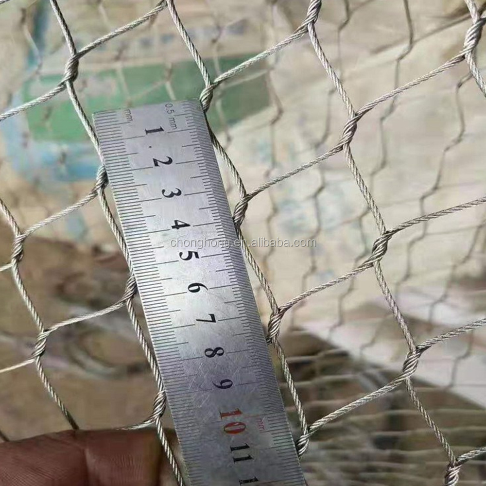 Woven Technique Stainless Steel Wire Rope Netting for Aviary Enclosure and Zoo Animal Cages