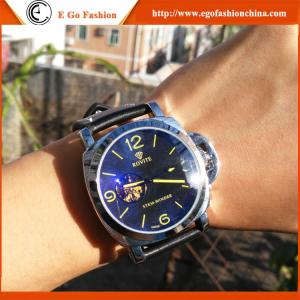 China WINNER Mechanical Watch Genuine Leather Watch Top Quality Stainless Steel Business Watch wholesale