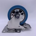 3 Inch Blue TPR Tread Stainless York Swivel Brake Caster