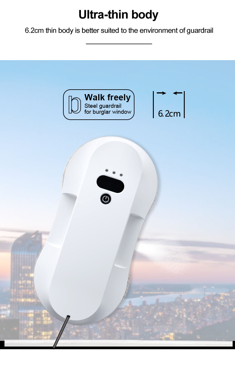 Battery Capacity 500mAh Smart Electric Robotic Window Cleaning Robot for Household