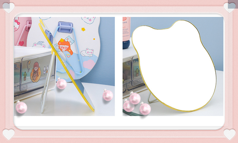 Mini Round Custom Pocket Heart Shaped Adjustable Light Makeup Mirror for Lady Dressing