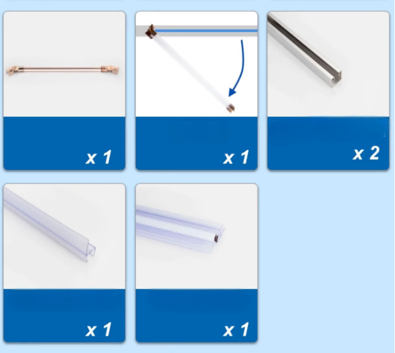 135 Degrees Partitioned Shower Door Profile Waterproof Shower Door Hardware