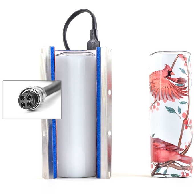 Blue 4 In 1 Mug Heat Press Machine For 11oz 15oz 20oz 30oz Mugs Photos Printing