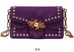 Polished Leather Single Womens Shoulder Handbags , Honeybee Fashion Rivets