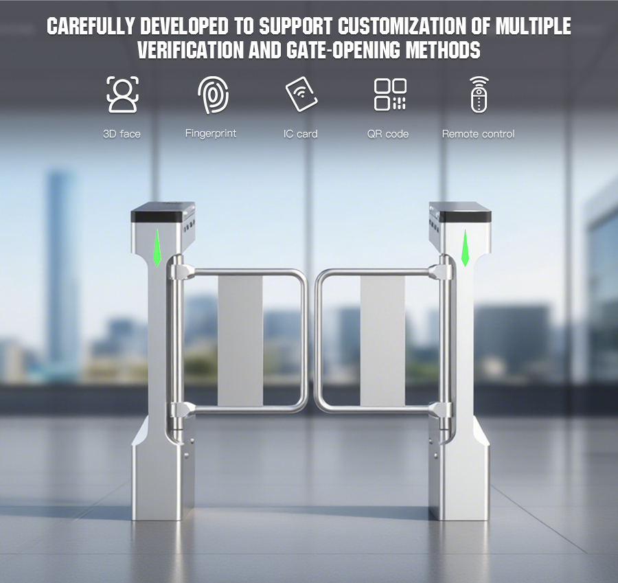 Fingerprint RFID Face Recognition Gate Half Height Turnstile