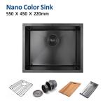 21 5/8" 550mm 1 Bowl Brushed Stainless Steel Undermount Kitchen Sink 55x45