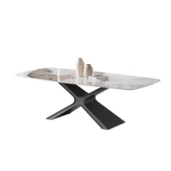 Luxury Modern Dining Table Set for 6-8 for Home Kitchen Dining Room or Hotel with Sintered Stone Top Furniture
