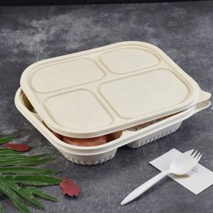 China 4 Compartment Disposable Corn Starch Tray Biodegradable Food Container wholesale