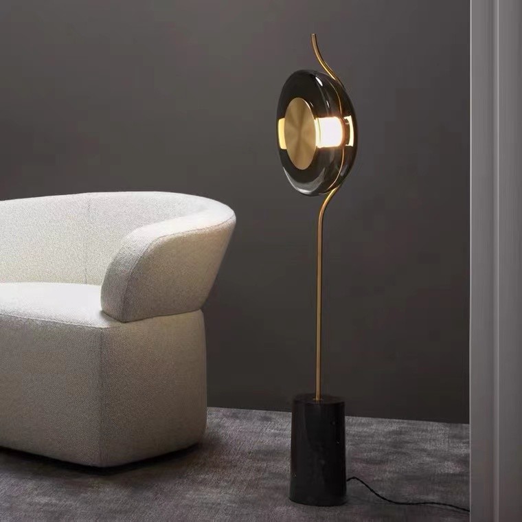 New Designed Cafe Project High Metal Marble Base Reading Room Floor Lamp