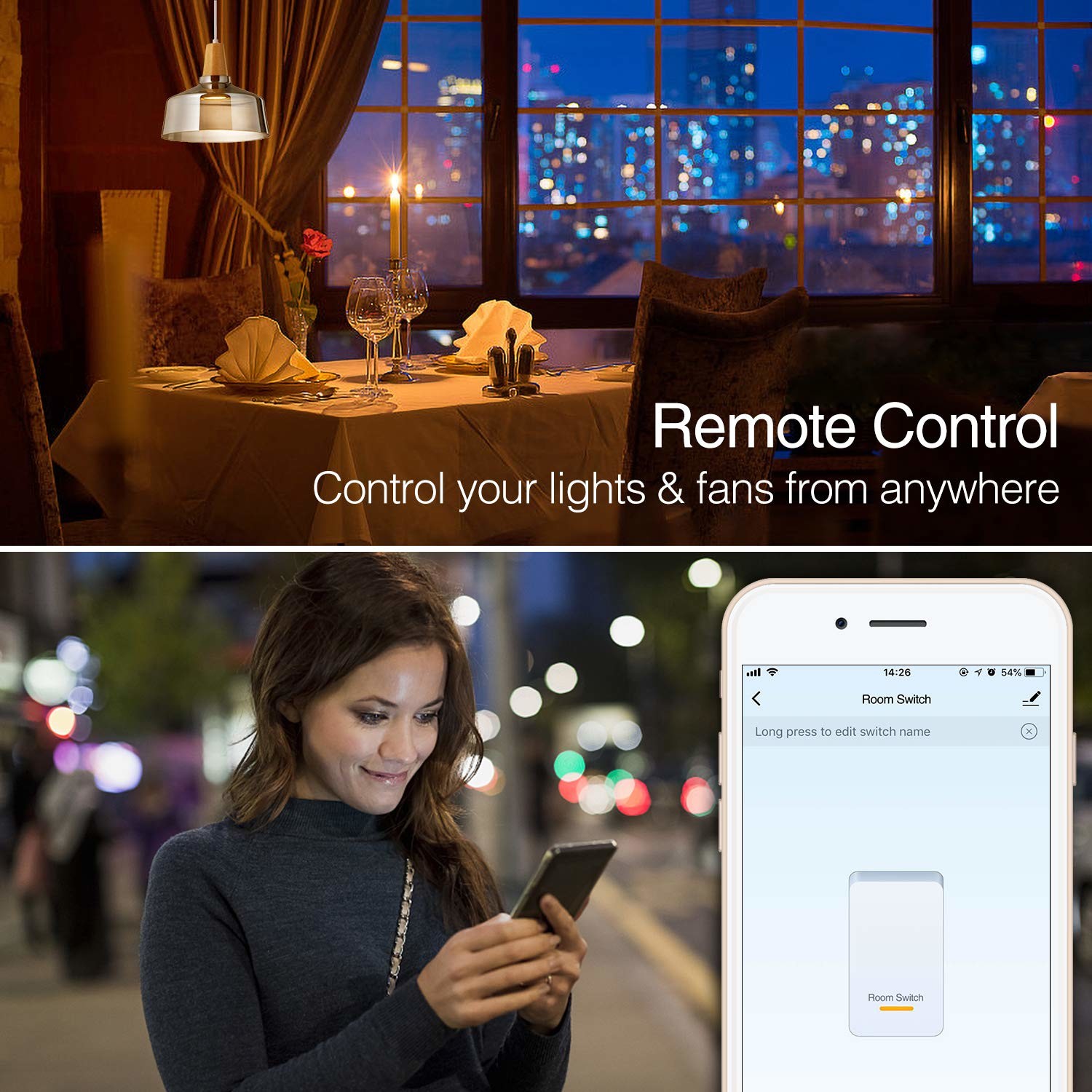 Glomarket Tuya Wifi Touch Control Switch 1/2/3/4 Gang Wireless Smart Remote Control With Neutral Switch